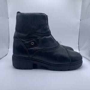 Harley Davidson Womens Black Leather Mid Zip Boots Size 8‎ Shoes